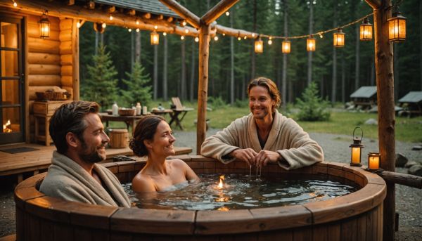 Moments de detente en duo au spa du camping